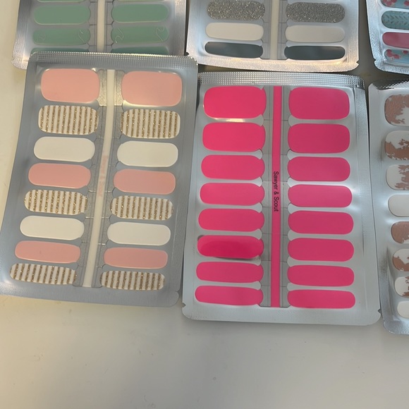 12 Sheets of Nail Wraps or Stickers- Solid & Patterns-Peel off after 7-10 days - Picture 4 of 6